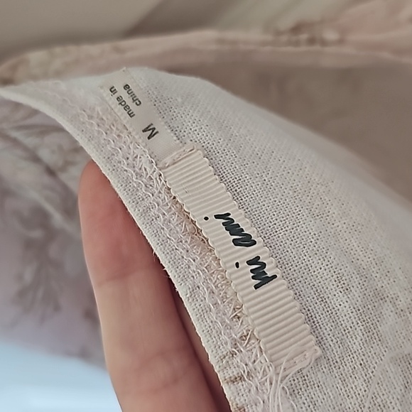 Mi Ami Pink and Floral Linen Blend Mini Dress in Women's Size Medium EUC - Picture 4 of 5